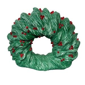 Vintage Ceramic Christmas Wreath No Base Tampa Bay Mold